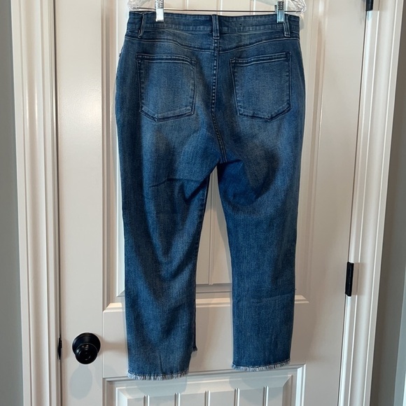 Kenneth Cole New York jeans Jess crop flare cute Raw step hem size 14 - Picture 6 of 12